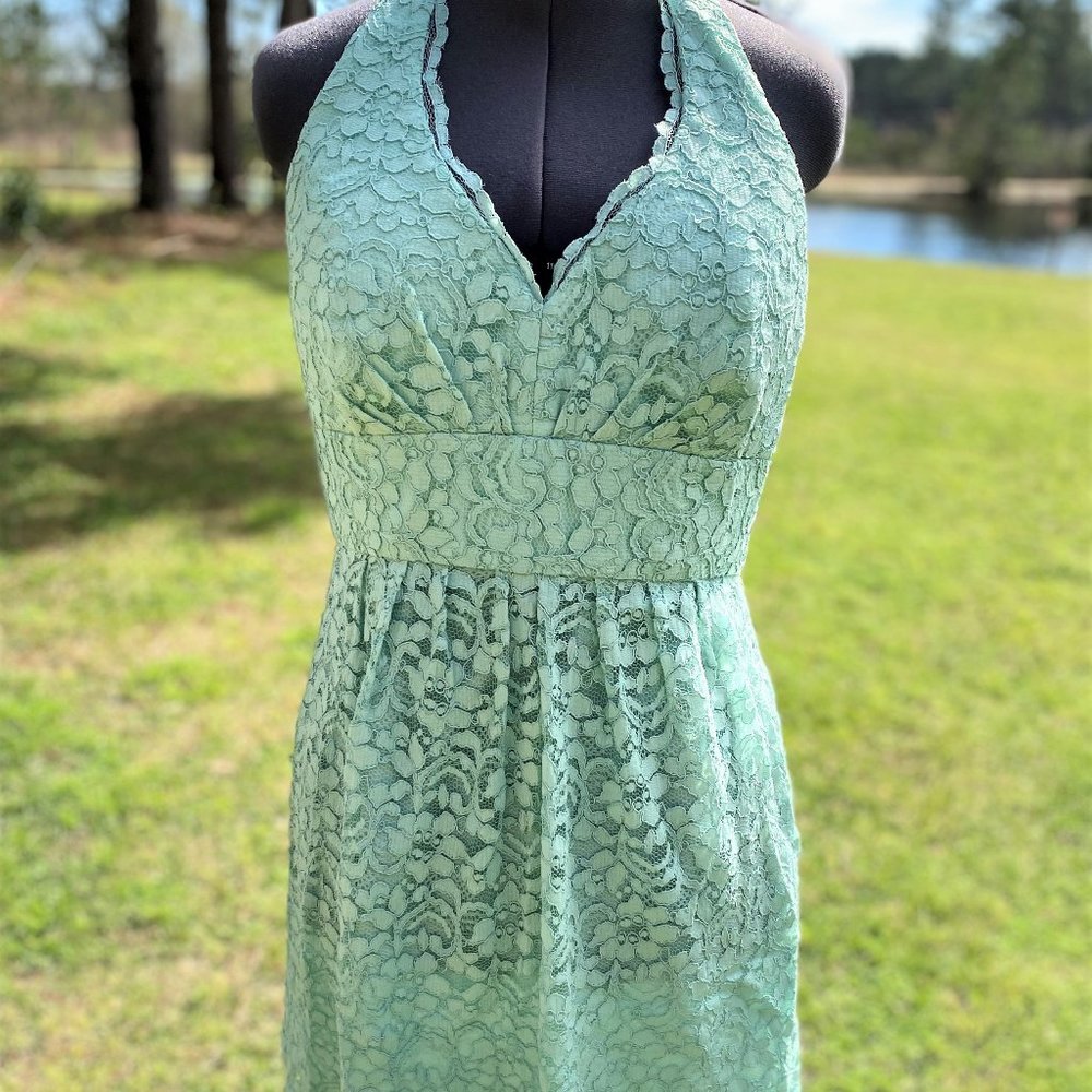 David's Bridal short halter dress